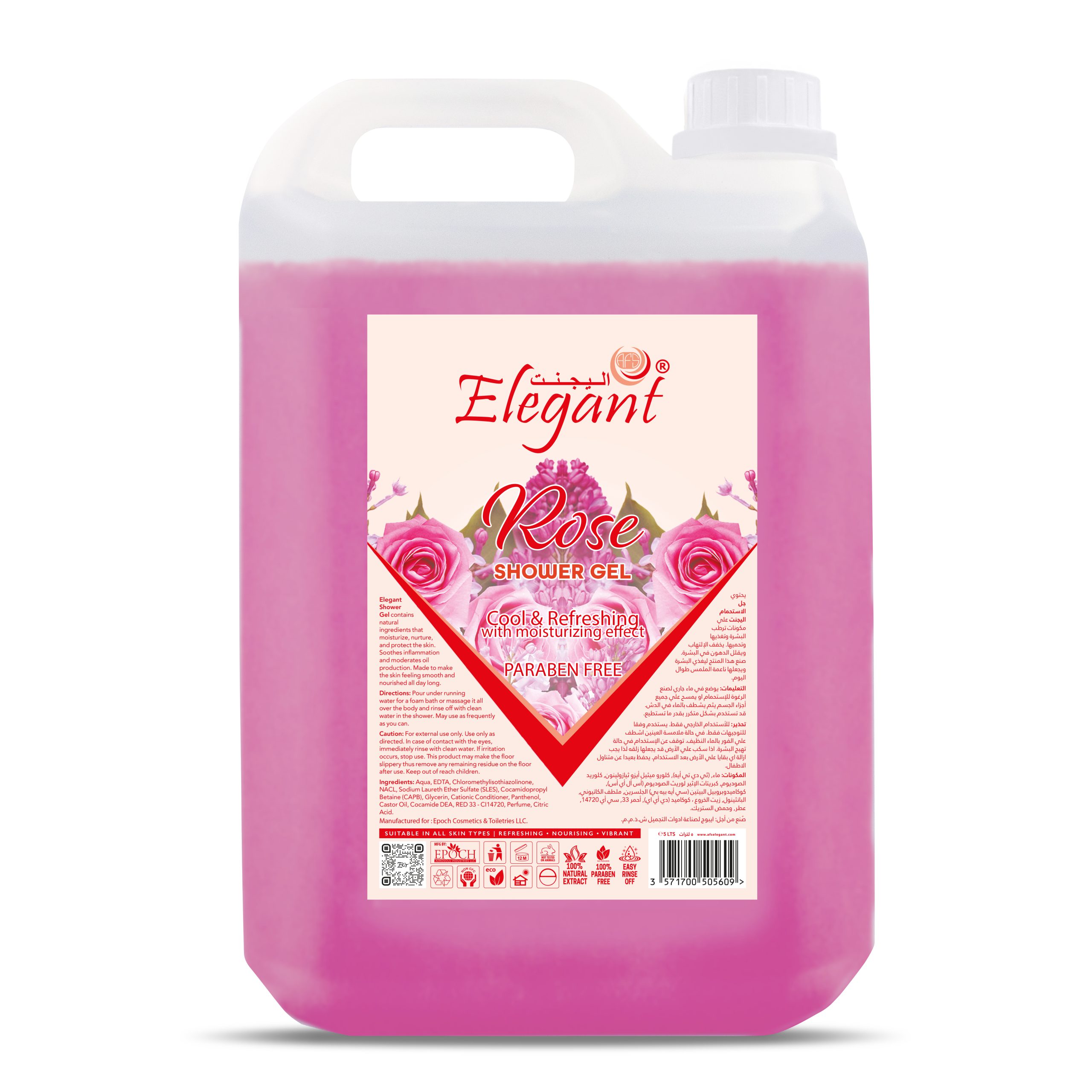 Rose 5 Liter Shower Gel Refill
